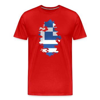 Grèce Drapeau Hellas Athènes Drapeau grec - T-shirt bio Premium Homme - rouge - Devant - Damien (186cm)