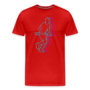 Feldhockey Vintage Hockey Jungen Hockeyspieler - Männer Premium Bio T-Shirt - Rot - Vorne - Damien (186cm)