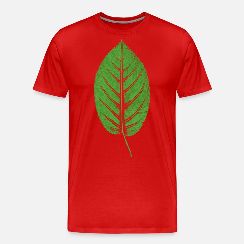 Buchenblatt Blatt / Buche GRÜN - Männer Premium Bio T-Shirt - Rot