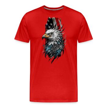 Patriotischer Stolz: Weißkopfseeadler gegen Amerikaner - Männer Premium Bio T-Shirt - Rot - Vorne - Damien (186cm)