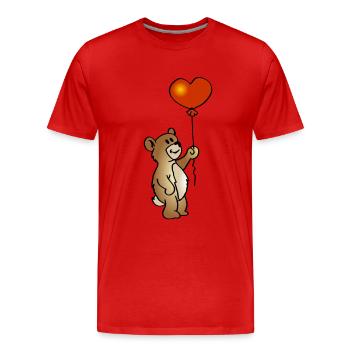 Teddy avec le coeur - T-shirt bio Premium Homme - rouge - Devant - Damien (186cm)