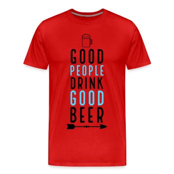 Bier - Männer Premium Bio T-Shirt - Rot - Vorne - Damien (186cm)
