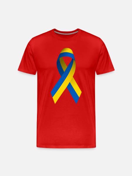 Ukraine Friedenszeichen - Männer Premium Bio T-Shirt - Rot