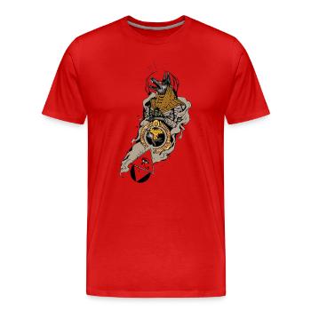 Atemberaubendes ägyptisches Design, anubis mit dem Auge - Männer Premium Bio T-Shirt - Rot - Vorne - Damien (186cm)