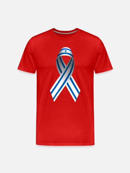 Israel Peace Sign Bow - Men's Premium Organic T-Shirt - red