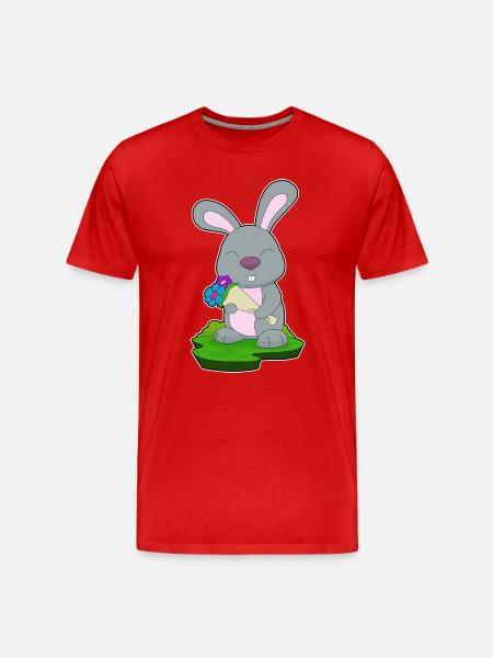 Bunny Bouquet - Men's Premium Organic T-Shirt - red
