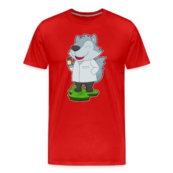 Wolf Doctor Medicine - Men's Premium Organic T-Shirt - red - Front - Damien (186cm)