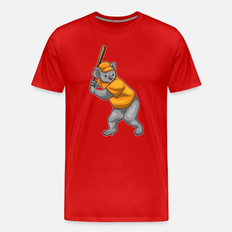 Koala Baseball Baseballschläger - Männer Premium Bio T-Shirt - Rot
