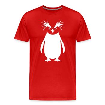 Art minimaliste de la silhouette du pingouin empereur - T-shirt bio Premium Homme - rouge - Devant - Damien (186cm)