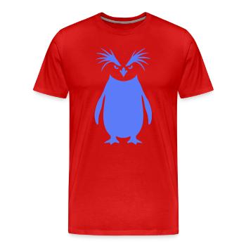 Art minimaliste de la silhouette du pingouin empereur - T-shirt bio Premium Homme - rouge - Devant - Damien (186cm)