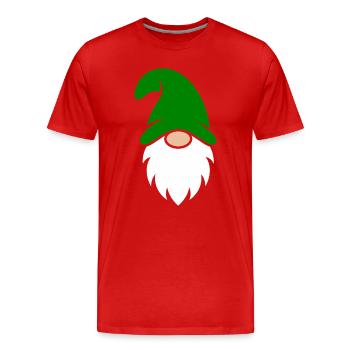 Smaragd-Zwerg Garten-Charme - Männer Premium Bio T-Shirt - Rot - Vorne - Damien (186cm)