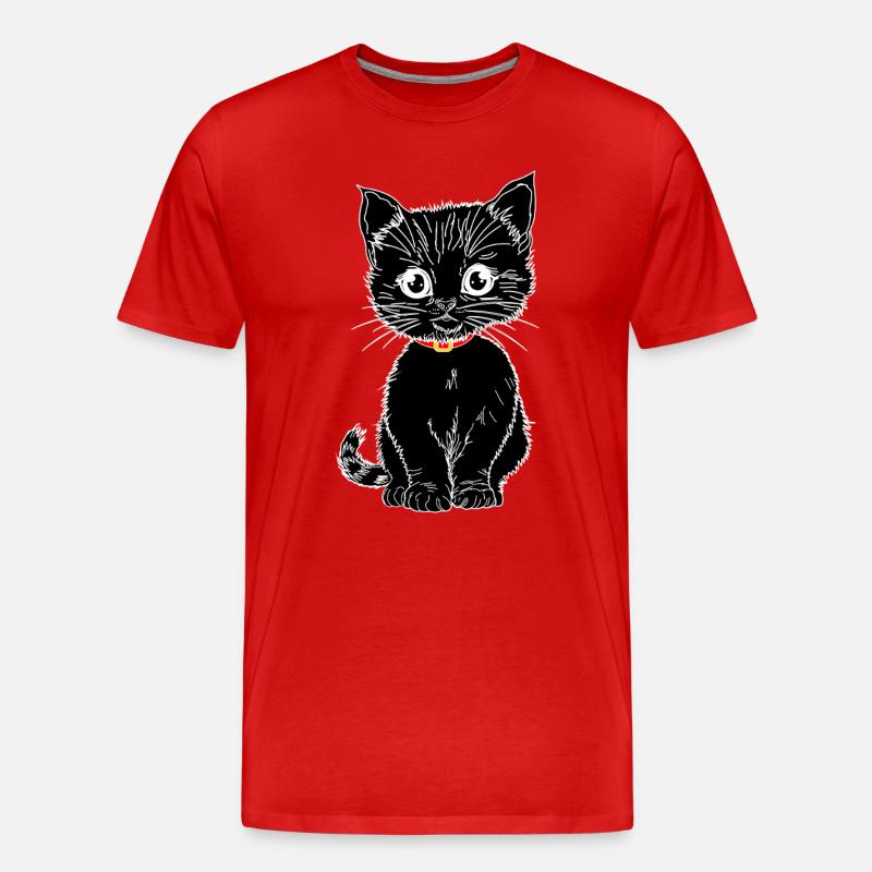 schwarz - Männer Premium Bio T-Shirt - Rot