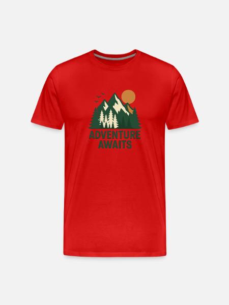 Abenteuerwald Berglandschaft - Männer Premium Bio T-Shirt - Rot
