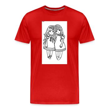 Filles duo - T-shirt bio Premium Homme - rouge - Devant - Damien (186cm)