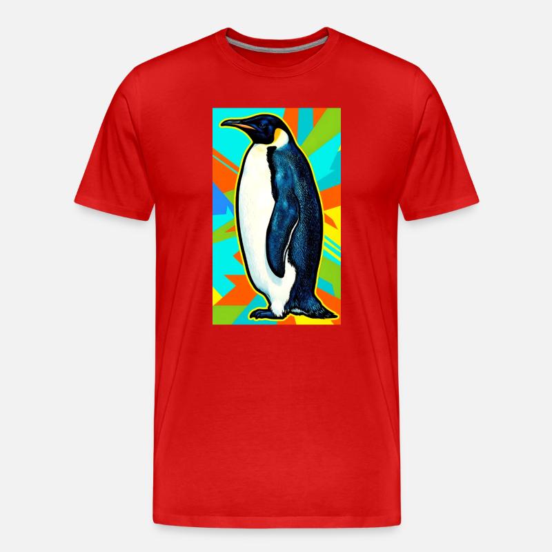 Pinguin - Männer Premium Bio T-Shirt - Rot
