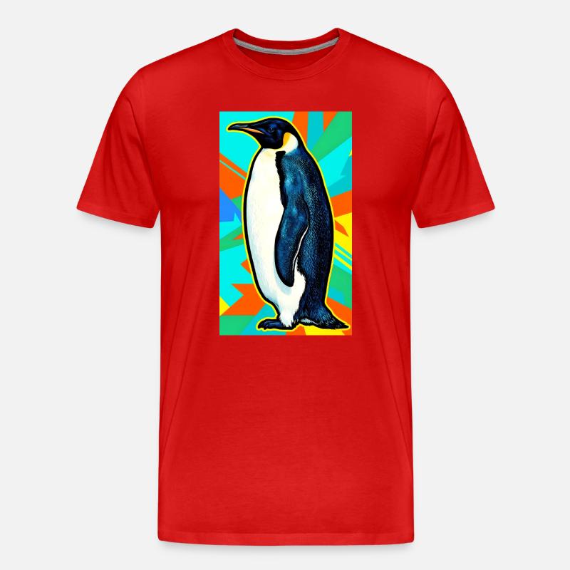 Pinguin - Männer Premium Bio T-Shirt - Rot