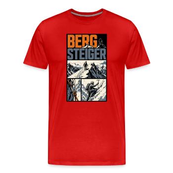 Bergsteiger Alpen Abenteuer - Männer Premium Bio T-Shirt - Rot - Vorne - Damien (186cm)