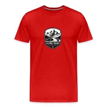 Alpenstraßen Berge & Straßen - Männer Premium Bio T-Shirt - Rot - Vorne - Damien (186cm)