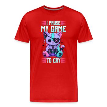 Pastel Goth Soft Goth Gaming Gamer - T-shirt bio Premium Homme - rouge - Devant - Damien (186cm)