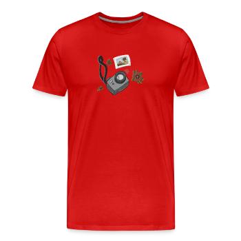 Appareil photo vintage avec des fleurs - T-shirt bio Premium Homme - rouge - Devant - Damien (186cm)