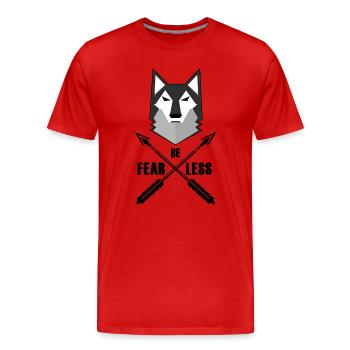 Be Fearless Wolf and Arrows - Männer Premium Bio T-Shirt - Rot - Vorne - Damien (186cm)