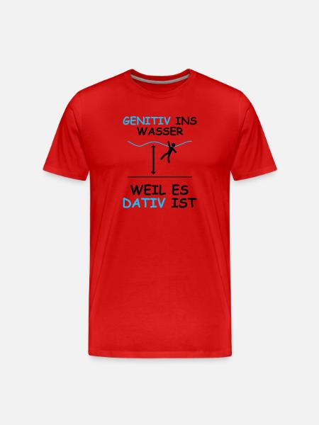Genitiv Dativ schwarz - Männer Premium Bio T-Shirt - Rot