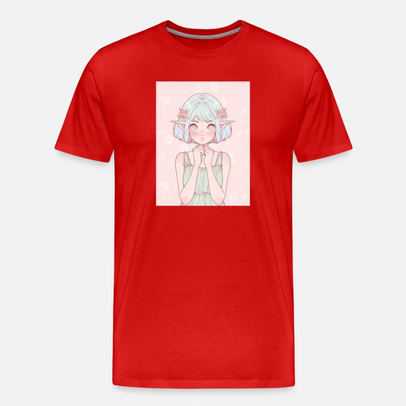 Anime, Mädchen, Geschenk - Männer Premium Bio T-Shirt - Rot