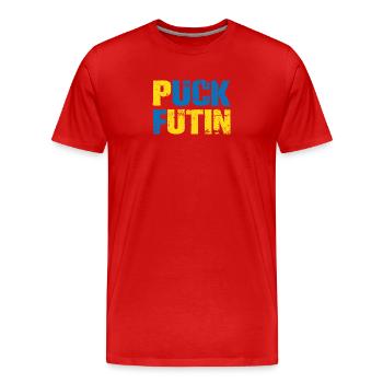 puck futin - Männer Premium Bio T-Shirt - Rot - Vorne - Damien (186cm)