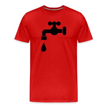 Le Robinet - T-shirt bio Premium Homme - rouge - Devant - Damien (186cm)