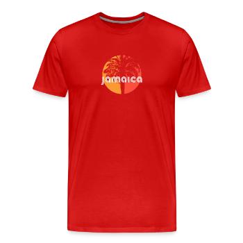 Jamaïque Artistic Vacation Souvenir Palmier - T-shirt bio Premium Homme - rouge - Devant - Damien (186cm)