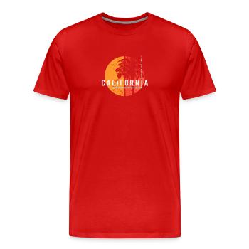Venice Beach Kalifornien Kühle Palme Einheimisch - Männer Premium Bio T-Shirt - Rot - Vorne - Damien (186cm)