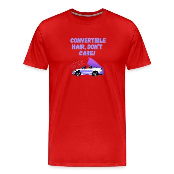 Drôle de cabriolet disant anglais convertible amusant - T-shirt bio Premium Homme - rouge - Devant - Damien (186cm)