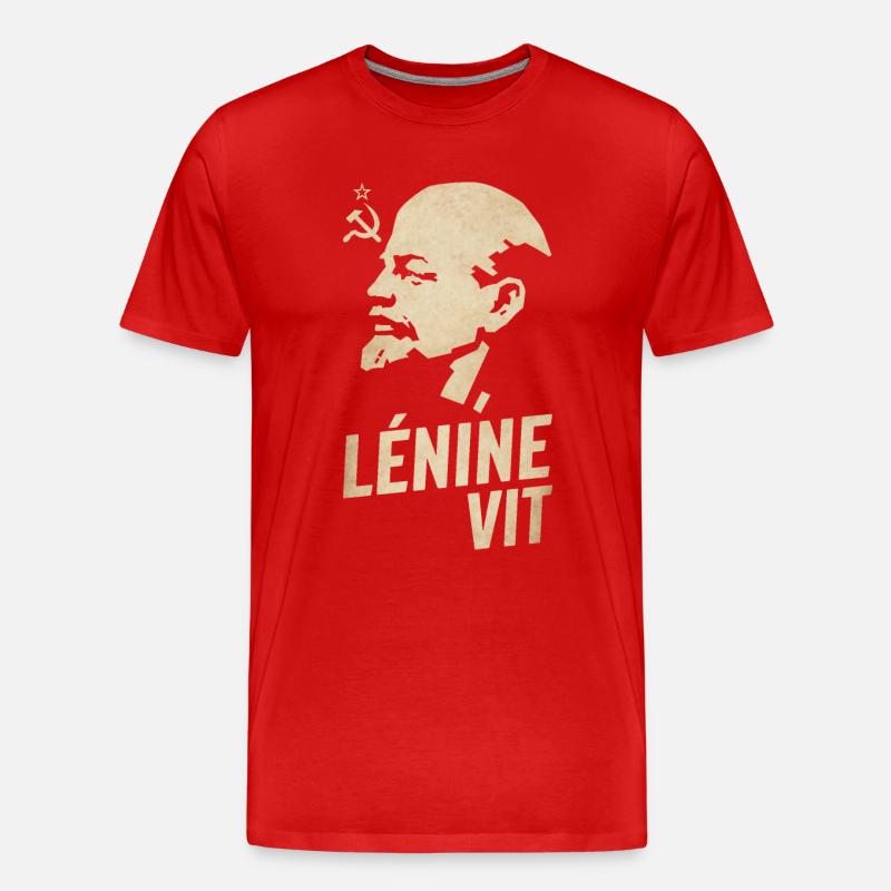 Lenin lebt - Männer Premium Bio T-Shirt - Rot