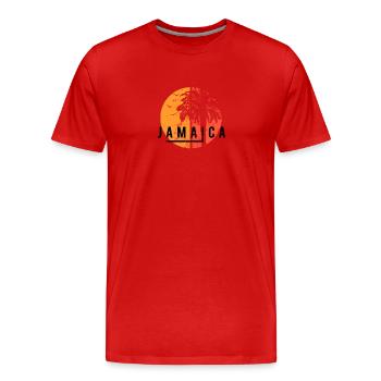 Kunstvolles Jamaika Cool Palm Urlaubssouvenir - Männer Premium Bio T-Shirt - Rot - Vorne - Damien (186cm)
