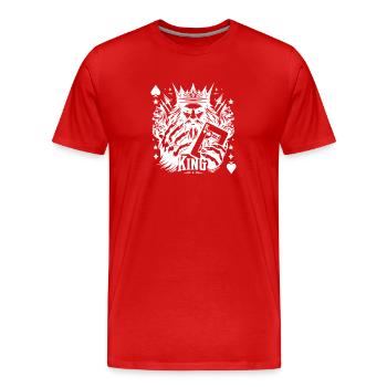 Roi des cartes jeu de poker Figurine Queen Jack Ace - T-shirt bio Premium Homme - rouge - Devant - Damien (186cm)