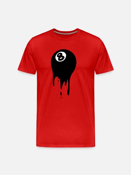 Billardkugel - Männer Premium Bio T-Shirt - Rot