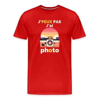 Ich kann nicht, ich habe ein Foto - Männer Premium Bio T-Shirt - Rot - Vorne - Damien (186cm)