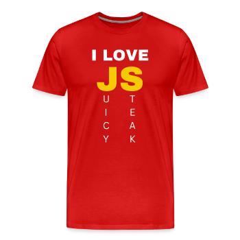 JavaScript web developer funny programming - Men's Premium Organic T-Shirt - red - Front - Damien (186cm)