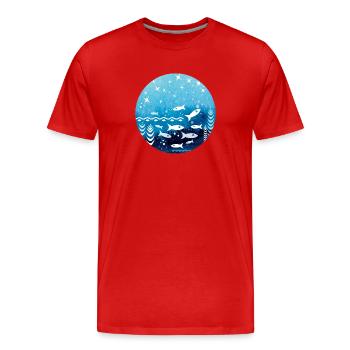 poisson d'hiver - T-shirt bio Premium Homme - rouge - Devant - Damien (186cm)