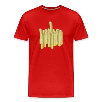 Fries One - Men's Premium Organic T-Shirt - red - Front - Damien (186cm)