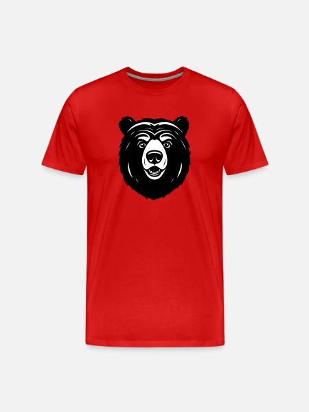 Lovely Curious Comic Bear - Men's Premium Organic T-Shirt - red
