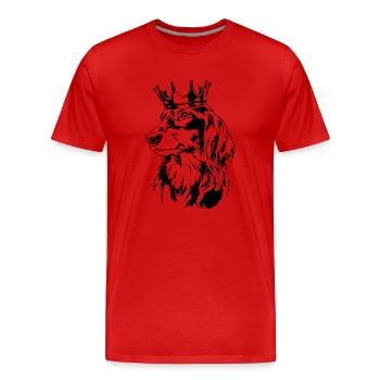 LANGHAARDACKEL Krone Hund Hunde Wilsigns - Männer Premium Bio T-Shirt - Rot - Vorne - Damien (186cm)