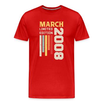 March 2008 - Birthday Gift March 2008 March - Men's Premium Organic T-Shirt - red - Front - Damien (186cm)