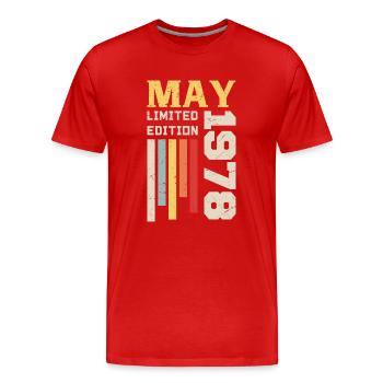 May 1978 - Birthday gift born in May 1978 May - Men's Premium Organic T-Shirt - red - Front - Damien (186cm)
