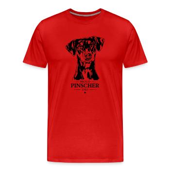 Pinscher Dad Hunde Hund Wilsigns - Männer Premium Bio T-Shirt - Rot - Vorne - Damien (186cm)