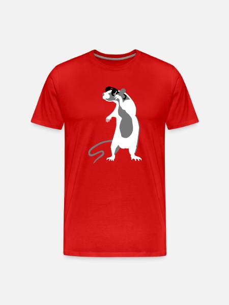 Rata con gafas de sol - Camiseta orgánica premium hombre - rojo