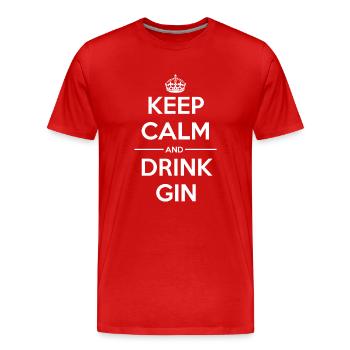 Drinks Keep calm Gin - Men's Premium Organic T-Shirt - red - Front - Damien (186cm)