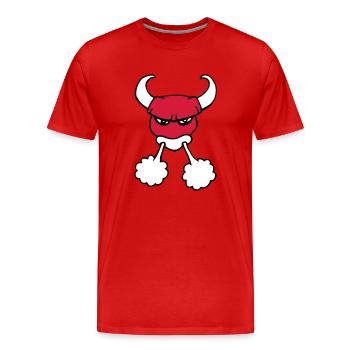 Stierkuh Kuh Stier angry bull comics Chicago - Männer Premium Bio T-Shirt - Rot - Vorne - Damien (186cm)
