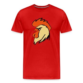 ROOSTER BOOSTER - Männer Premium Bio T-Shirt - Rot - Vorne - Damien (186cm)