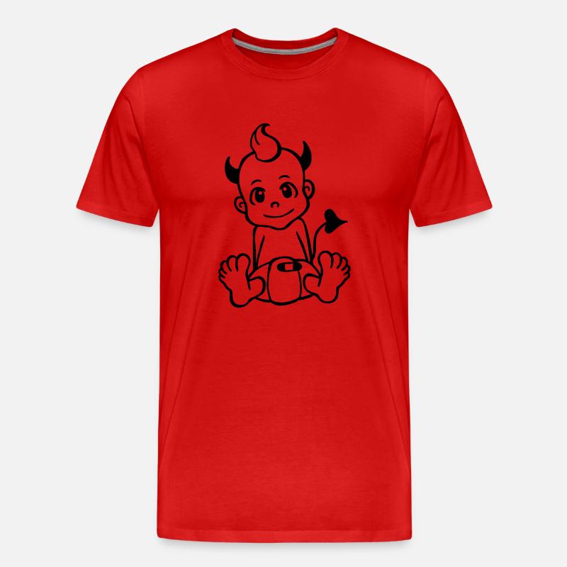 Kleiner Teufel - Männer Premium Bio T-Shirt - Rot